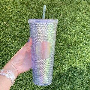 NEW Starbucks White Iridescent Studded Tumbler in Venti 24oz